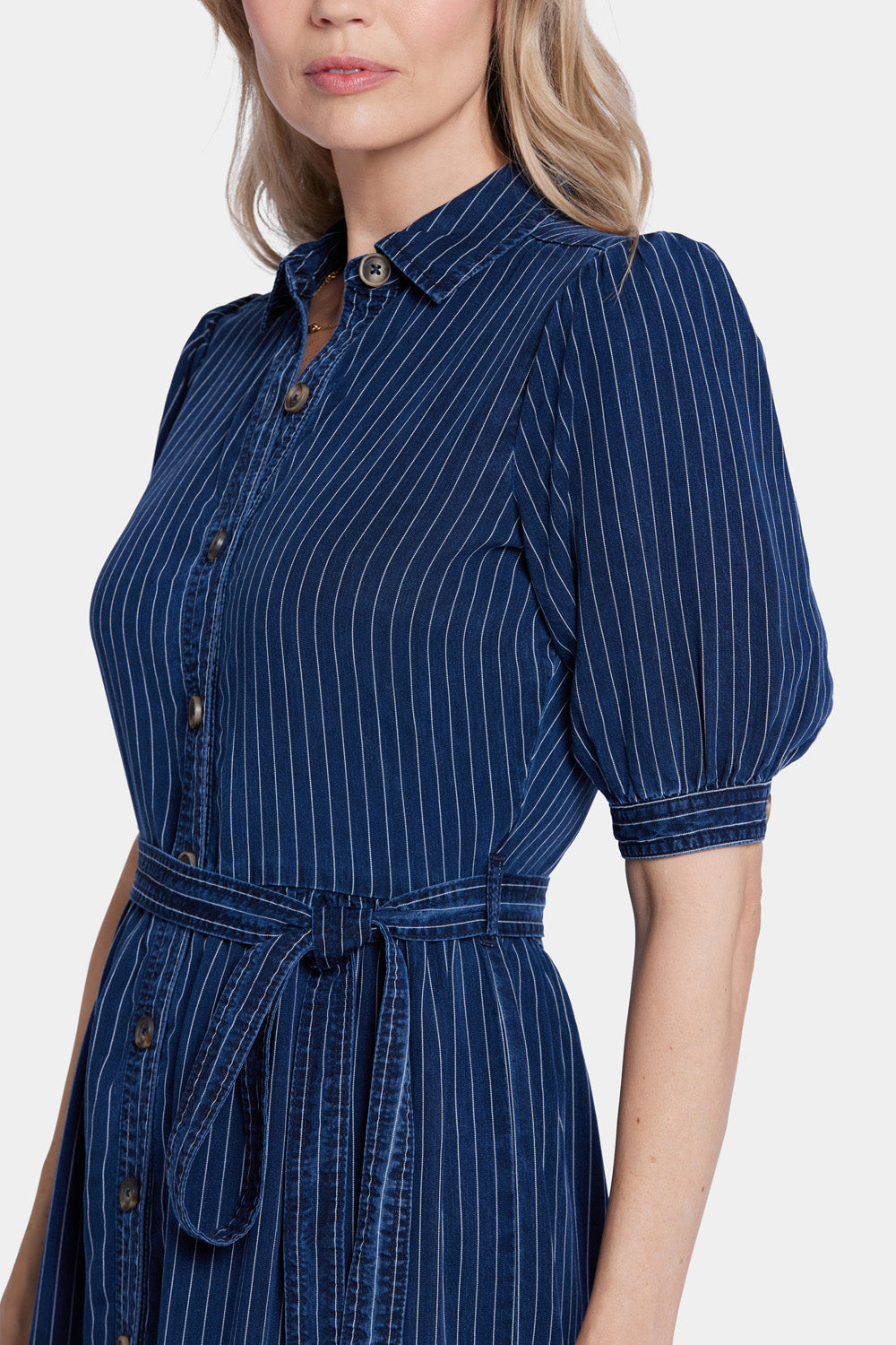 NYDJ Kate Ruffle Dress   - Dark Ocean