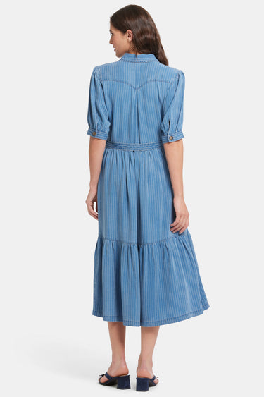 NYDJ Kate Ruffle Dress   - Light Marine