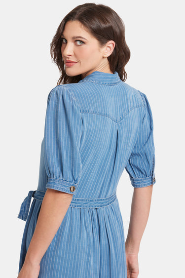 NYDJ Kate Ruffle Dress   - Light Marine