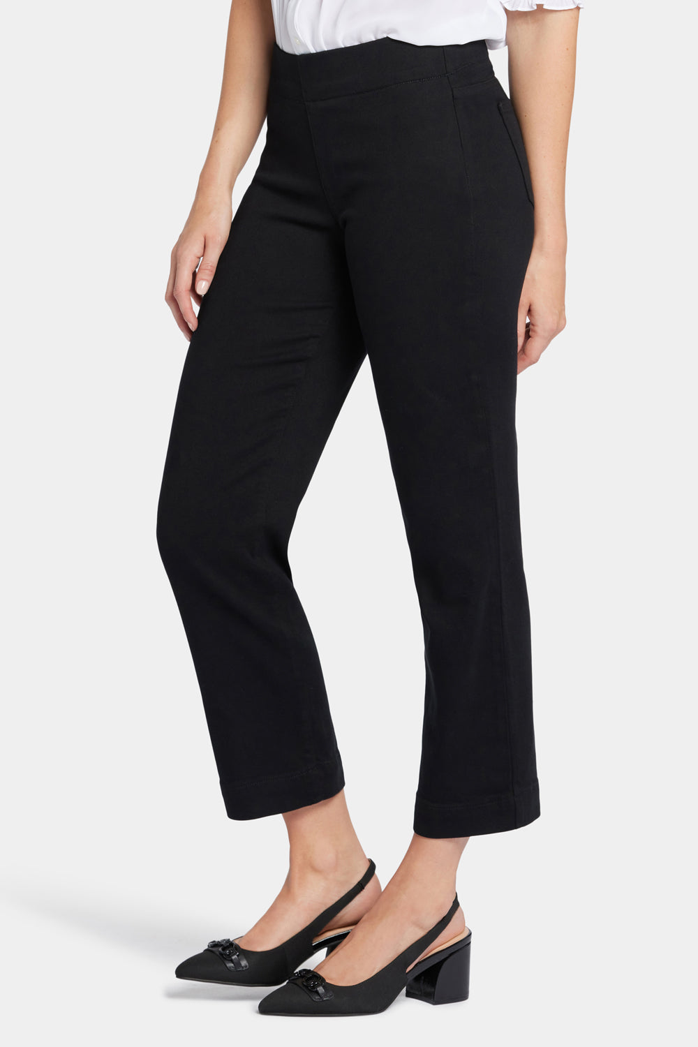 NYDJ Bailey Relaxed Straight Ankle Pull-On Jeans In Soft-Contour Denim™ - Overdye Black