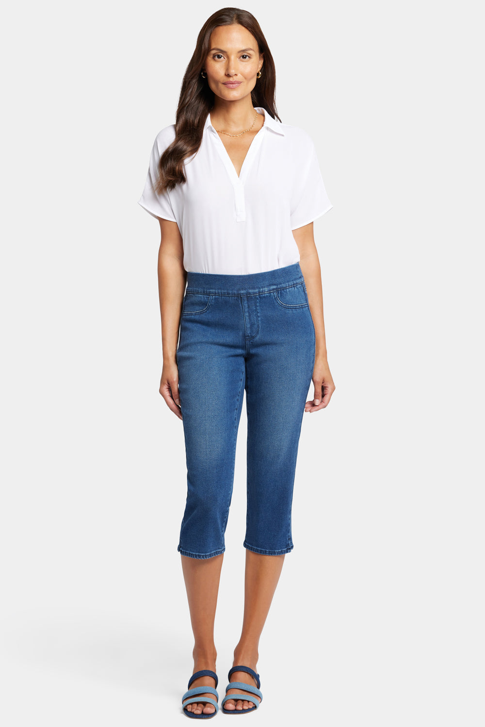 NYDJ Dakota Crop Pull-On Jeans  In Soft-Contour Denim™ With Side Slits - Olympus