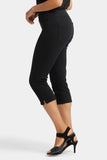NYDJ Dakota Crop Pull-On Jeans  In Soft-Contour Denim™ With Side Slits - Overdye Black