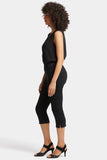 NYDJ Dakota Crop Pull-On Jeans  In Soft-Contour Denim™ With Side Slits - Overdye Black