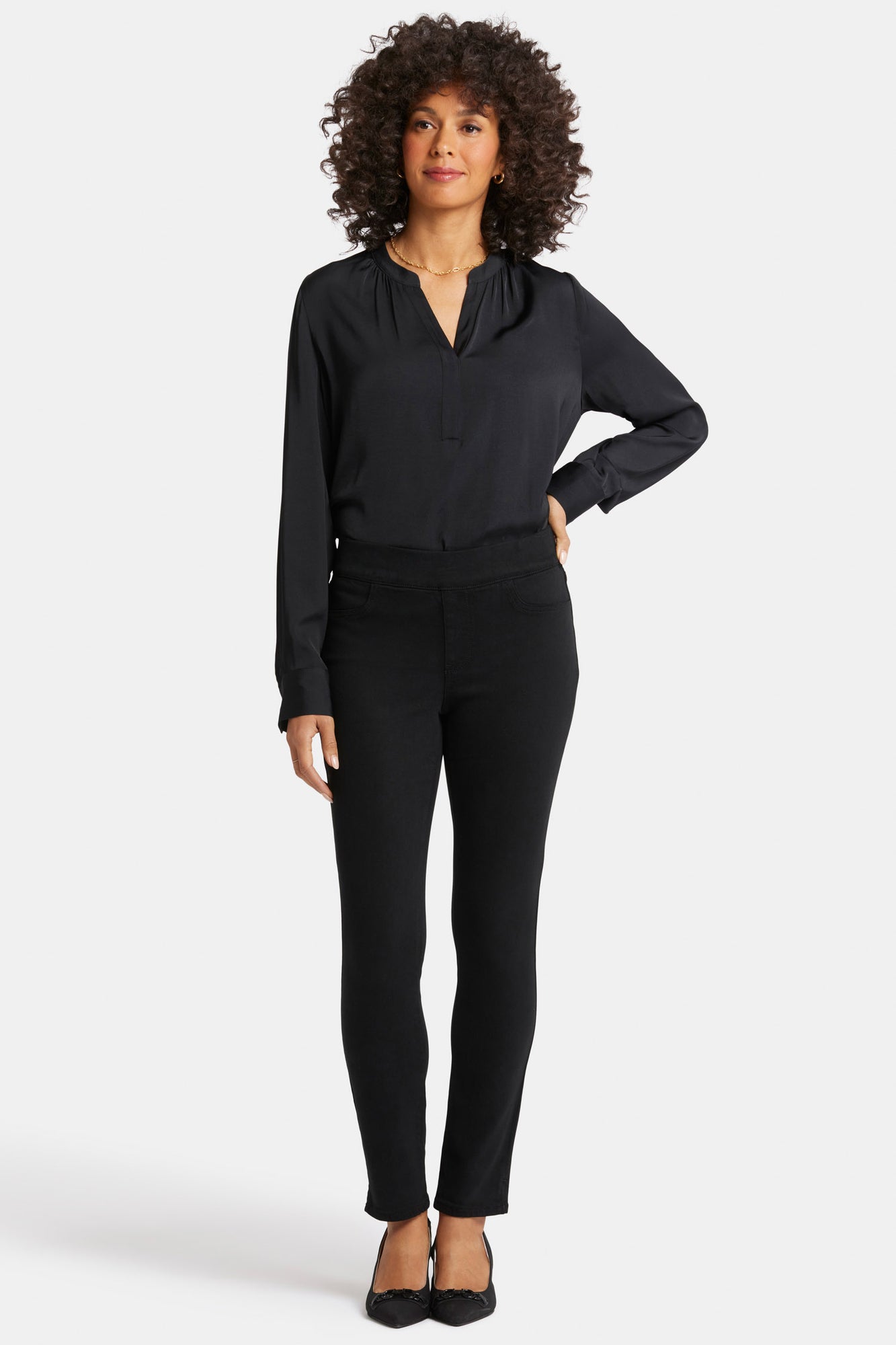 NYDJ Alina Skinny Pull-On Jeans In Soft-Contour Denim™ - Overdye Black