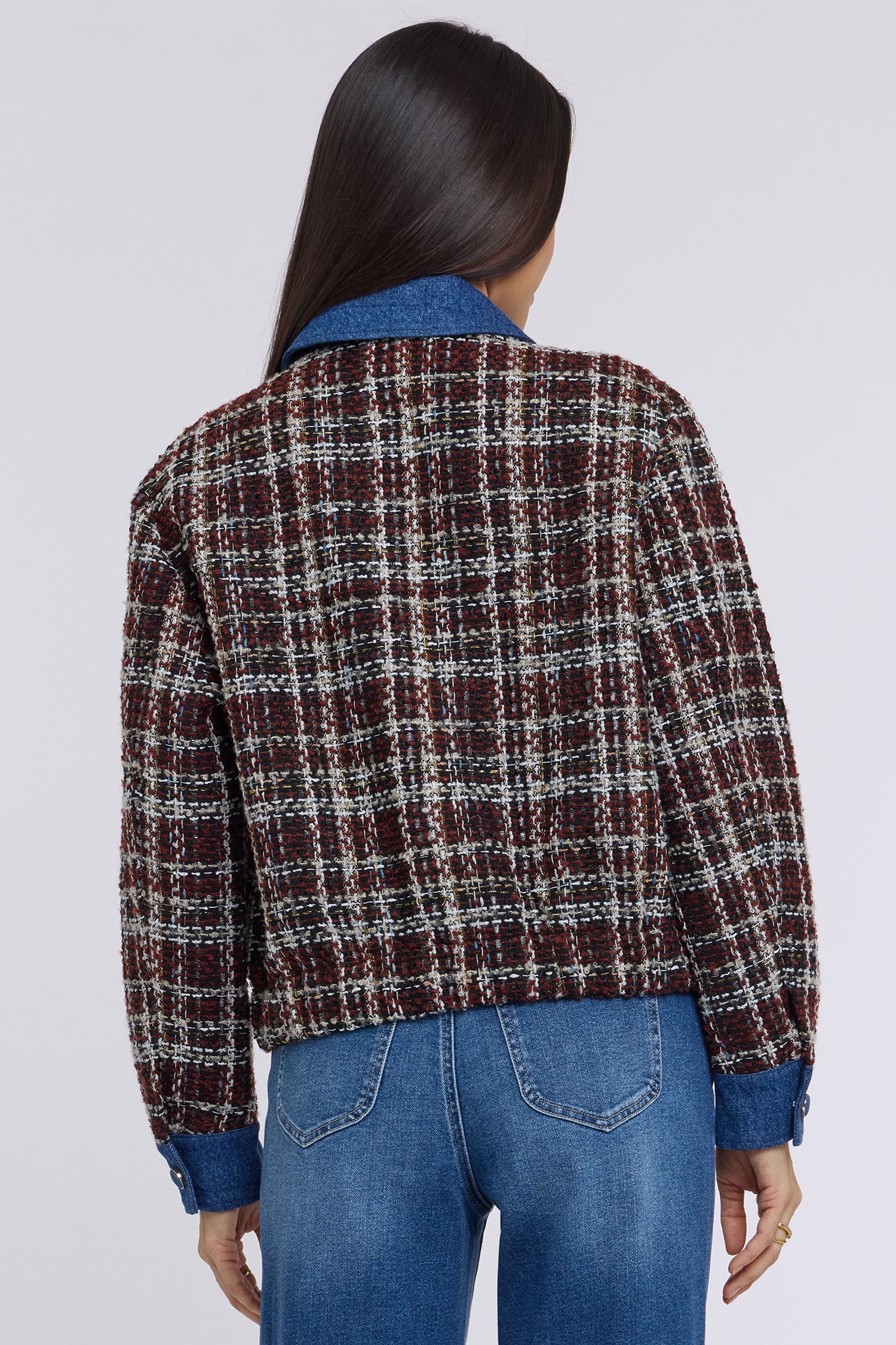 NYDJ Tweed Baseball Jacket  - Black Multi