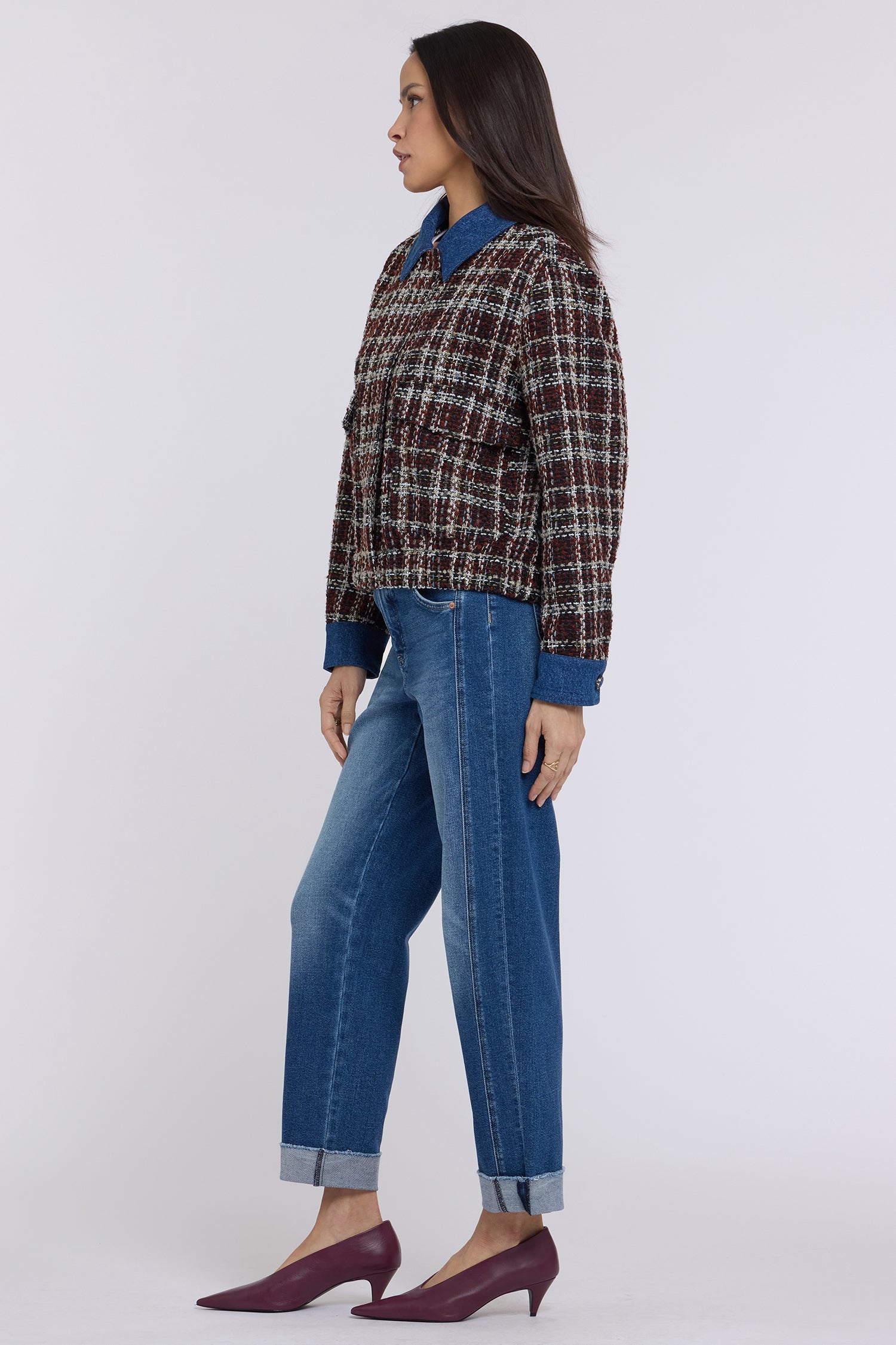 NYDJ Tweed Baseball Jacket  - Black Multi