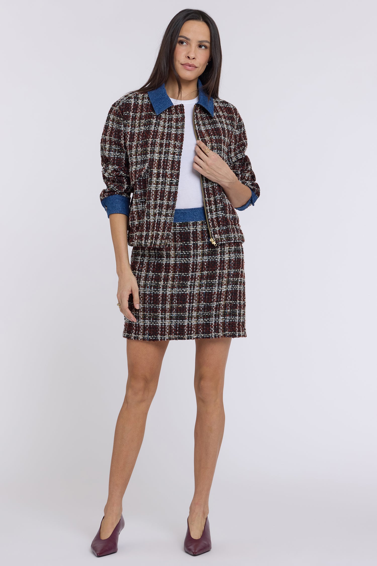 NYDJ Tweed Mini Skirt  - Black Multi