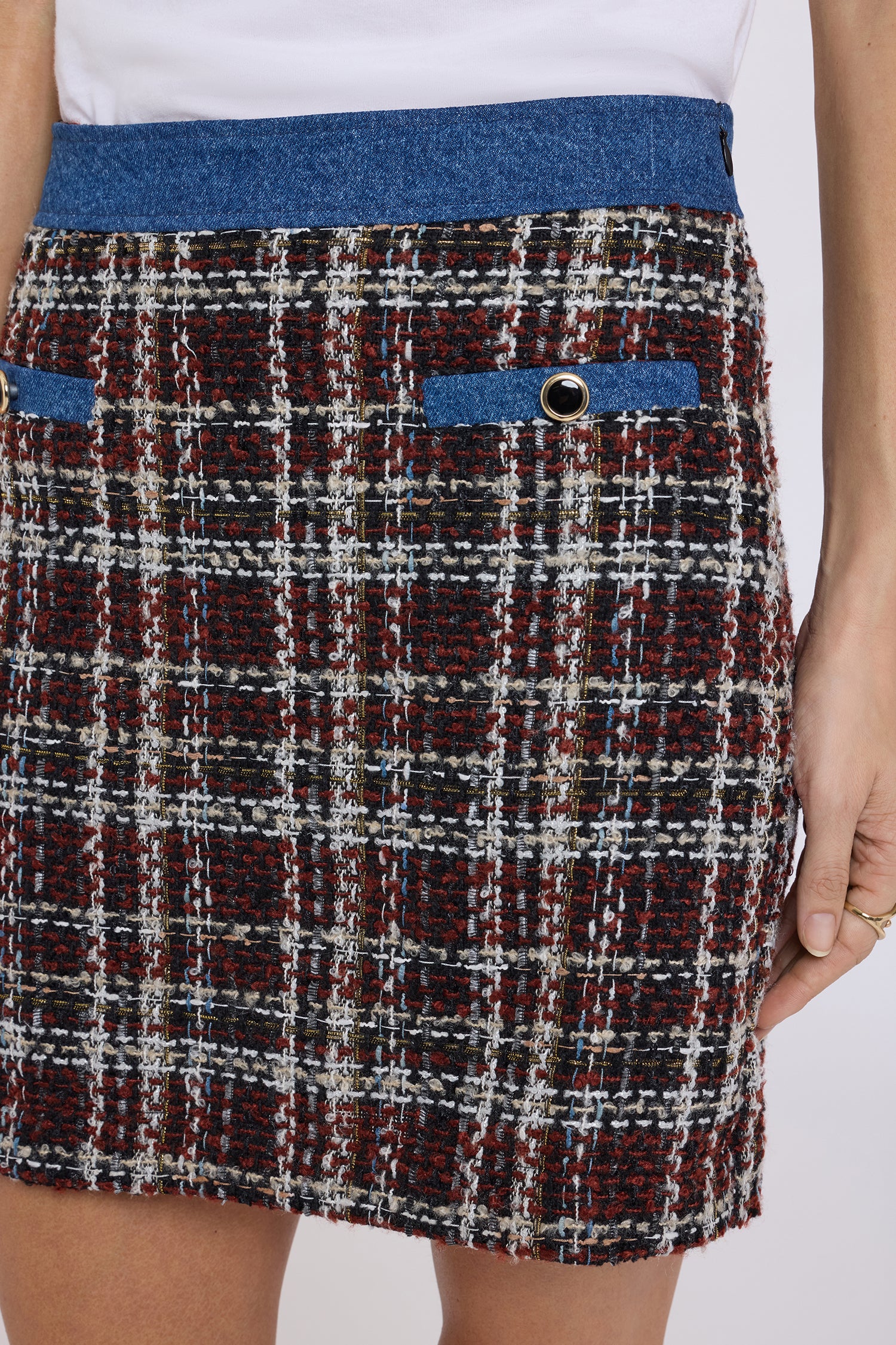 NYDJ Tweed Mini Skirt  - Black Multi