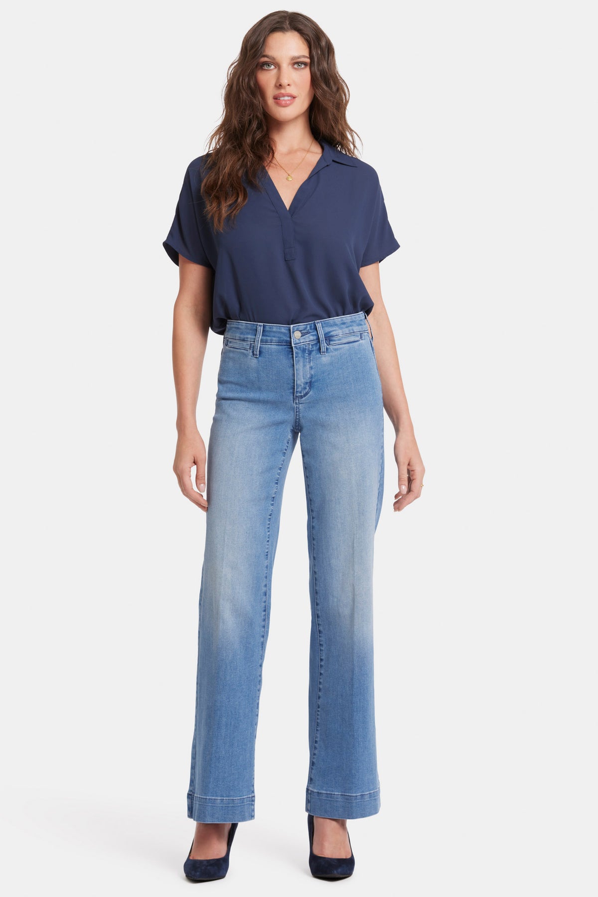 NYDJ Teresa Trouser Wide-Leg Jeans  - Everly