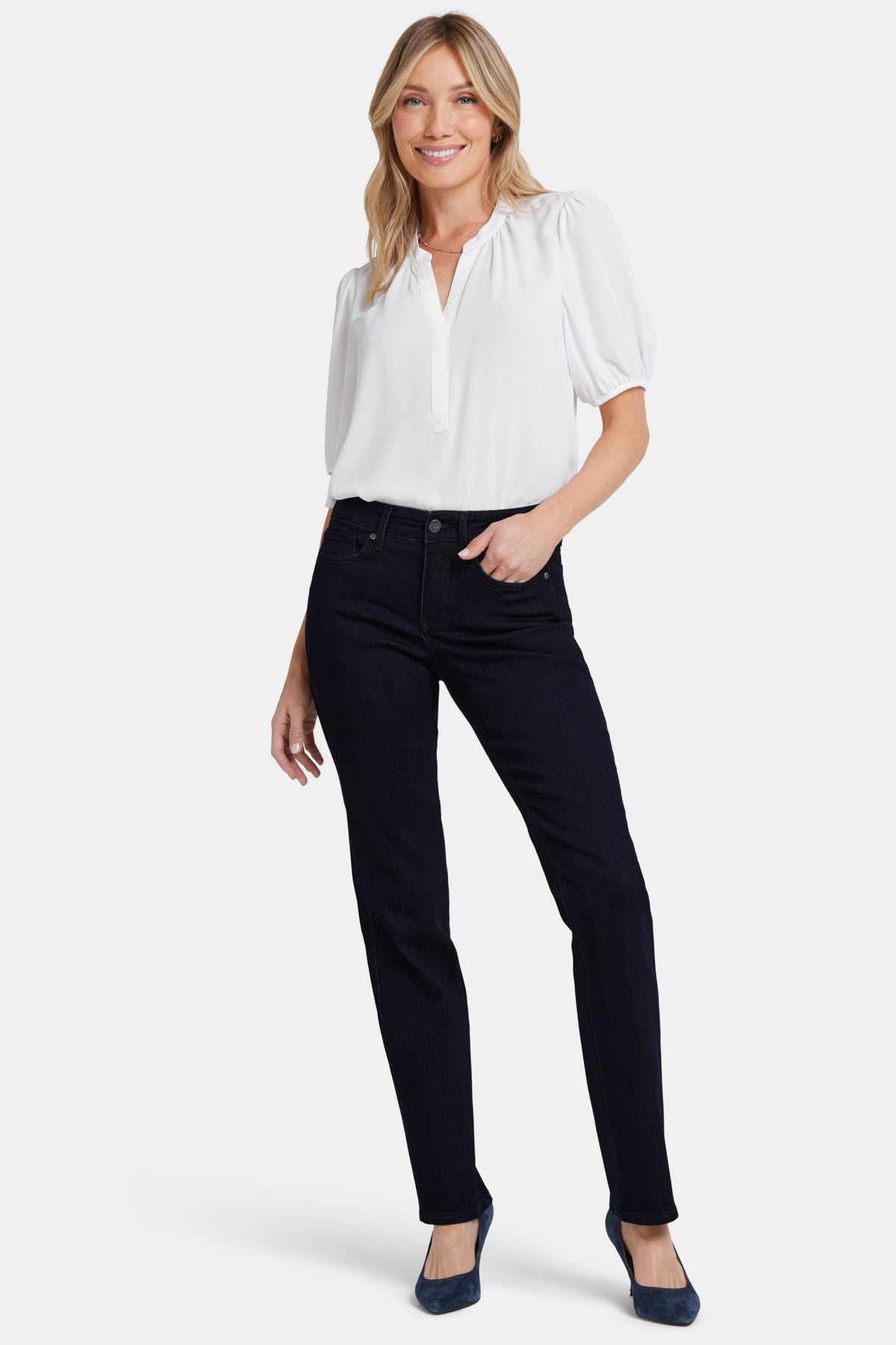 NYDJ Marilyn Straight Jeans  - Dark Enzyme