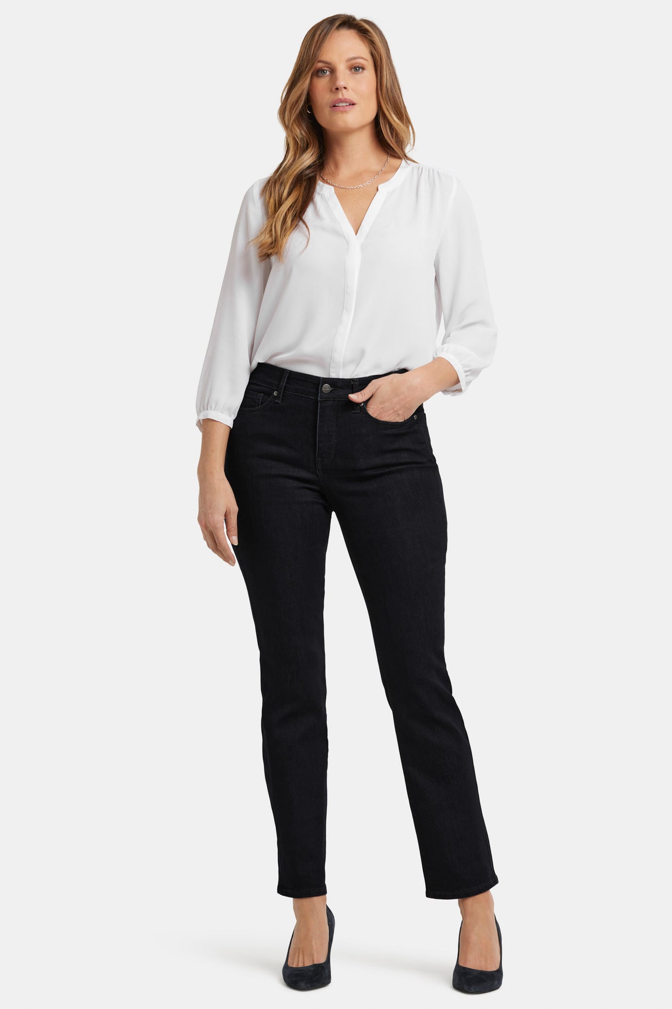 NYDJ Marilyn Straight Jeans  - Dark Enzyme