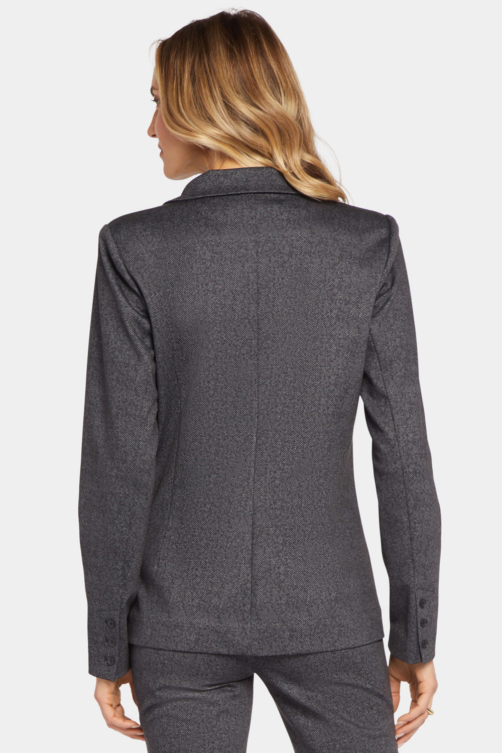 NYDJ Classic Blazer Jacket  In Ponte Knit - Mondo Herringbone