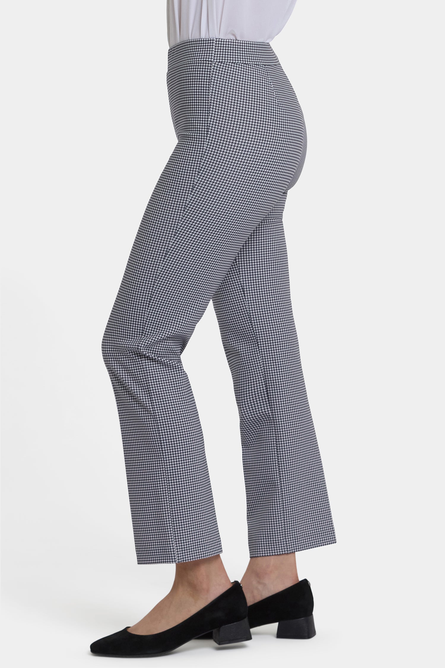 NYDJ Pull-On Slim Ankle Trouser Pants In Ponte Knit - Harris Houndstooth