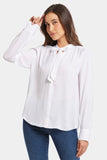 NYDJ Tie-Neck Blouse  - Optic White