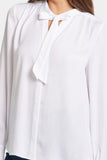 NYDJ Tie-Neck Blouse  - Optic White