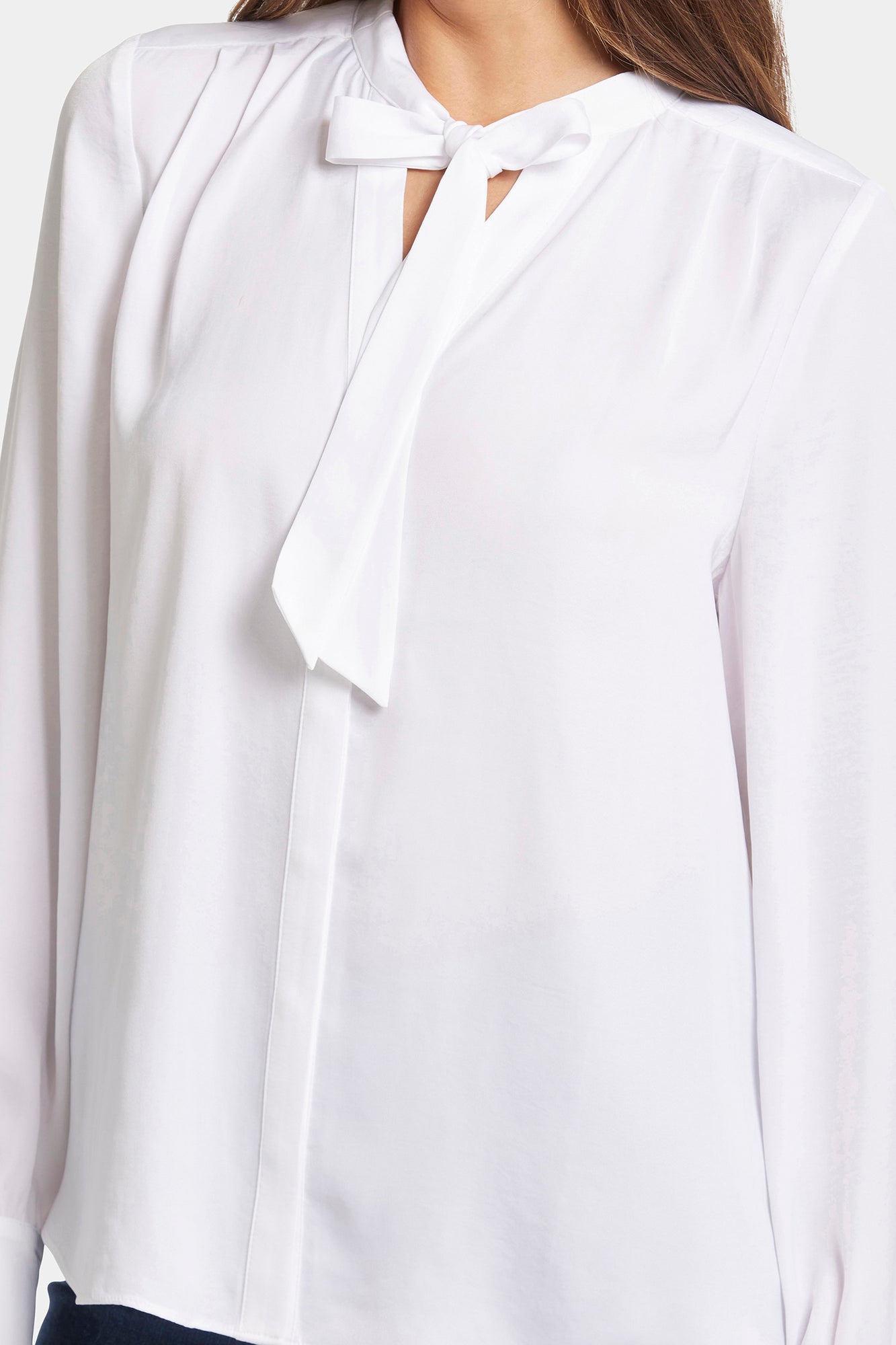 NYDJ Tie-Neck Blouse  - Optic White