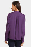 NYDJ Tie-Neck Blouse  - Grape Royale