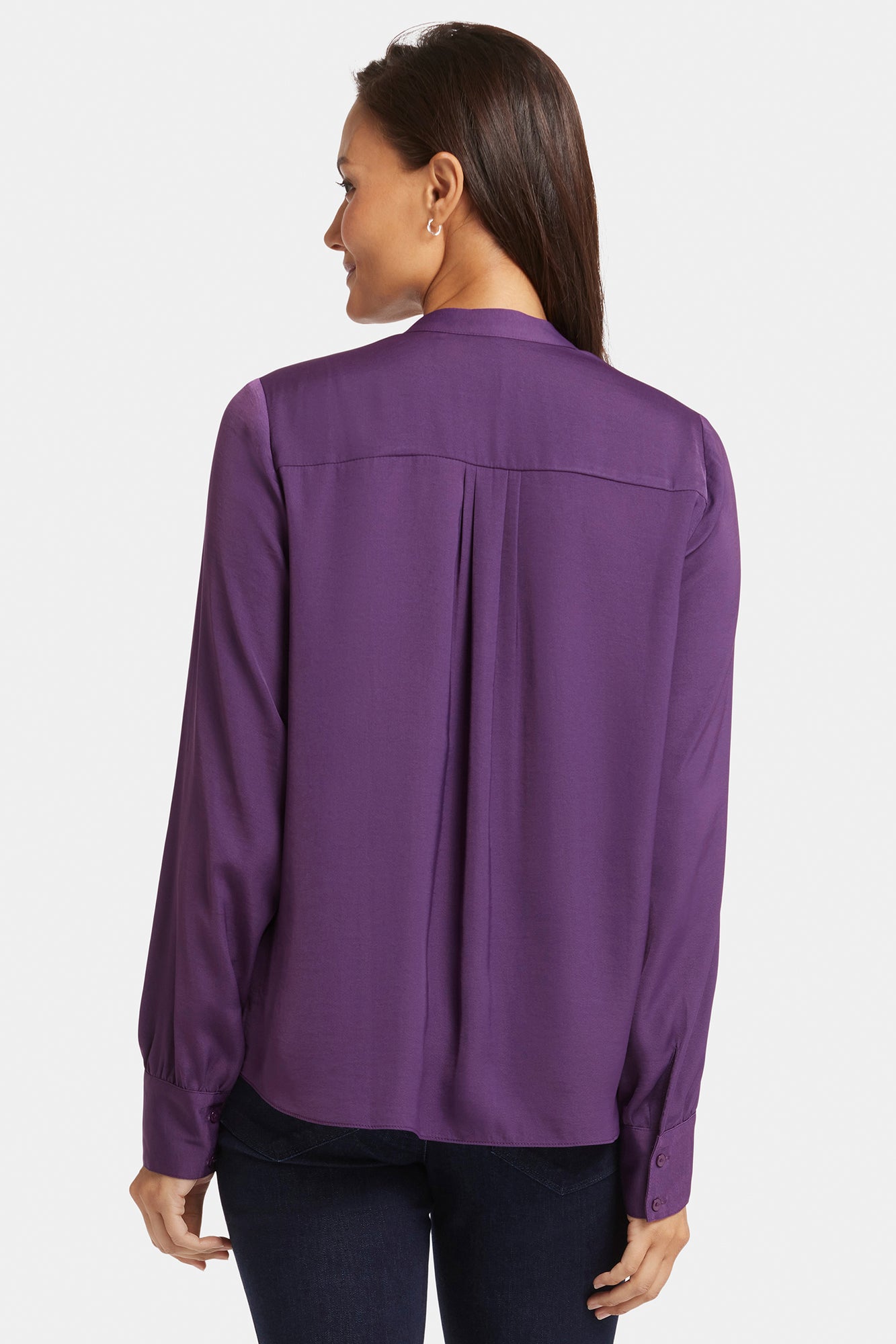 NYDJ Tie-Neck Blouse  - Grape Royale