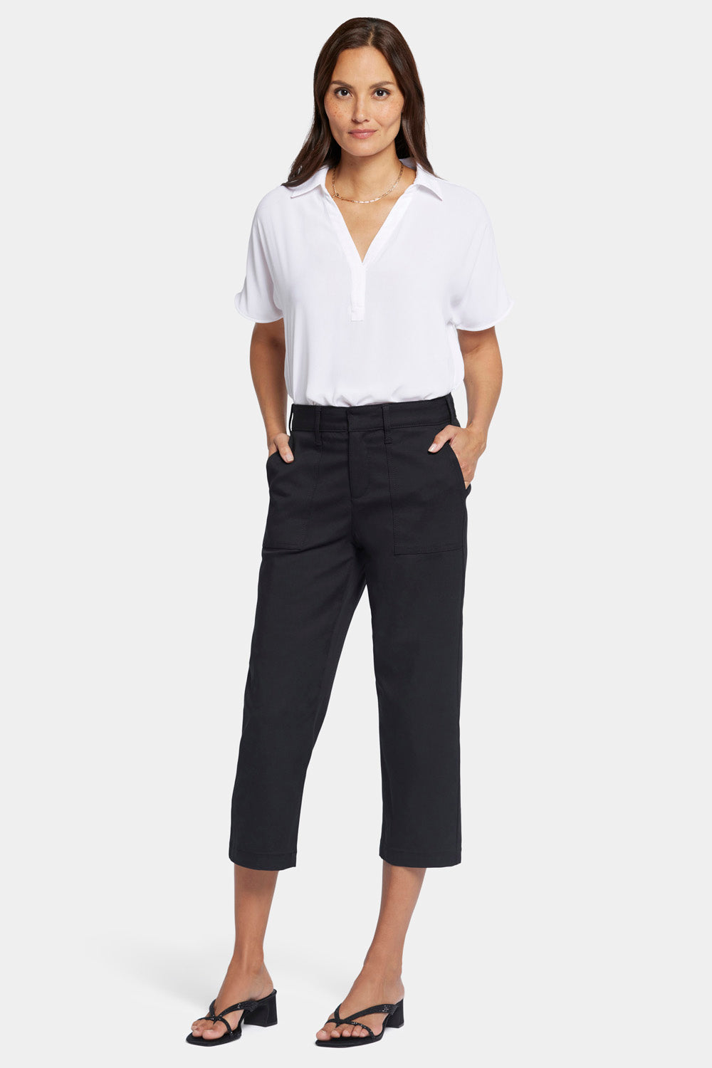 Utility Pants In Stretch Twill - Black Black | NYDJ
