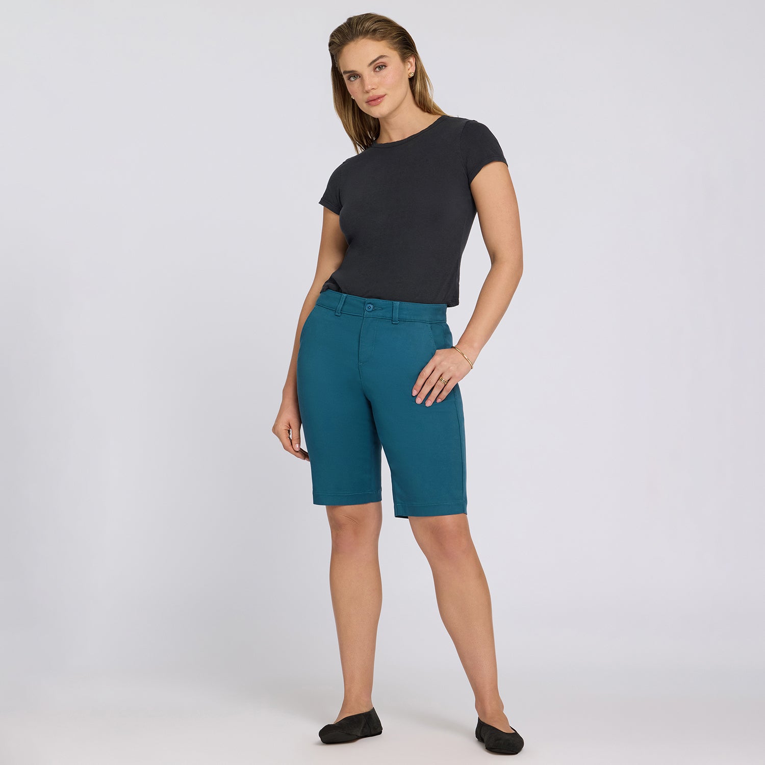 Bermuda Shorts In Stretch Twill - Blue Lake Blue | NYDJ