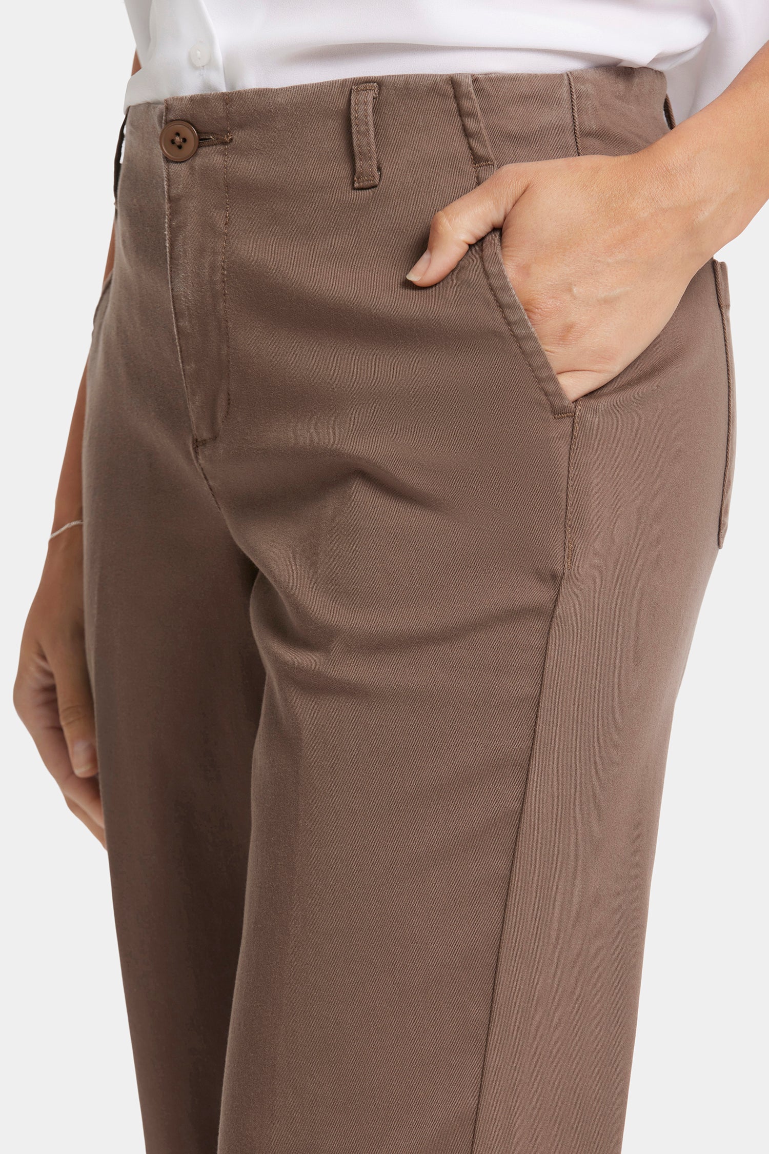 [NEAT] 名作 MARLING&EVANS CHECK SLACKS Marilyn Straight Ankle Pants In Stretch Twill - Dark Wood