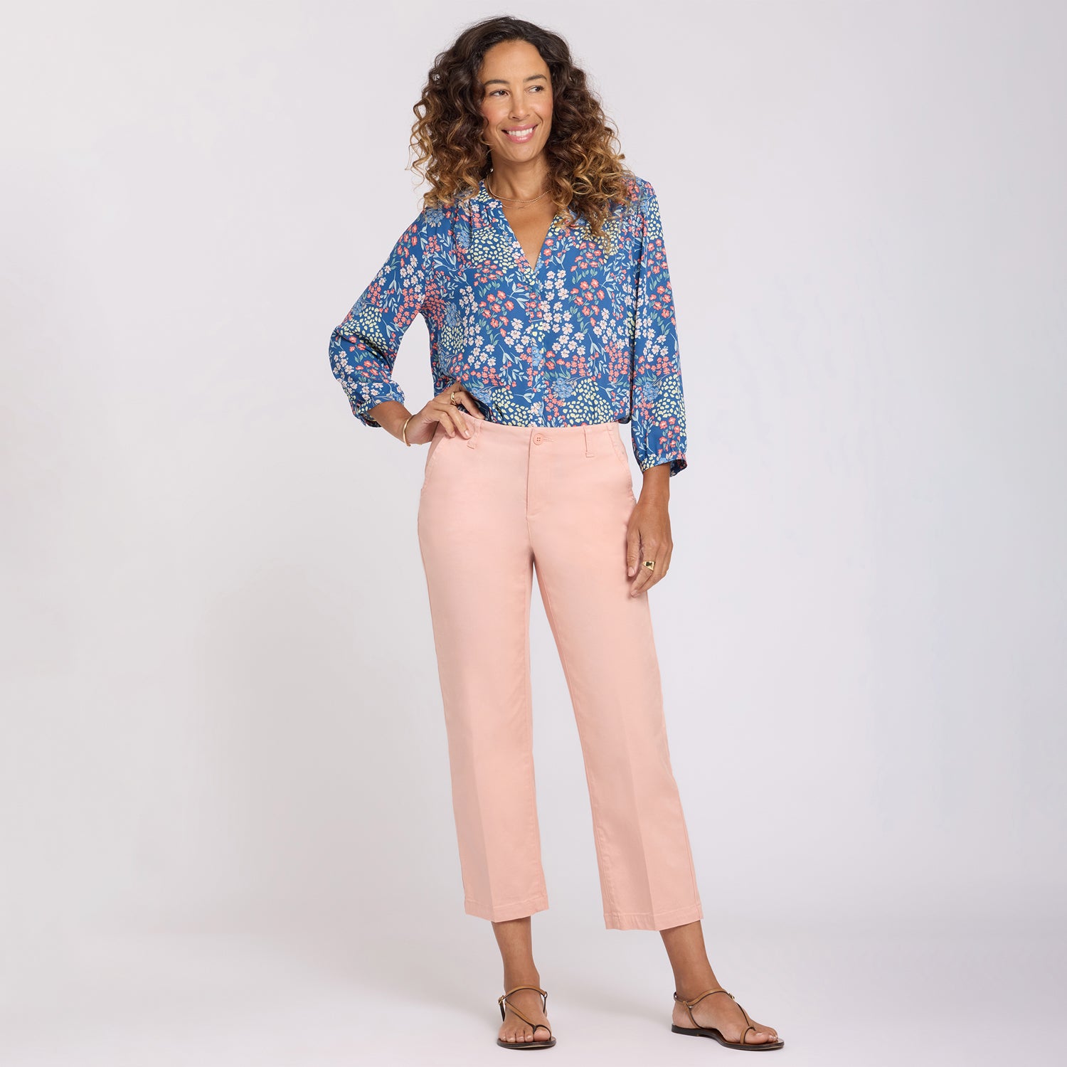 Marilyn Straight Ankle Pants In Stretch Twill - Desert Willow Pink