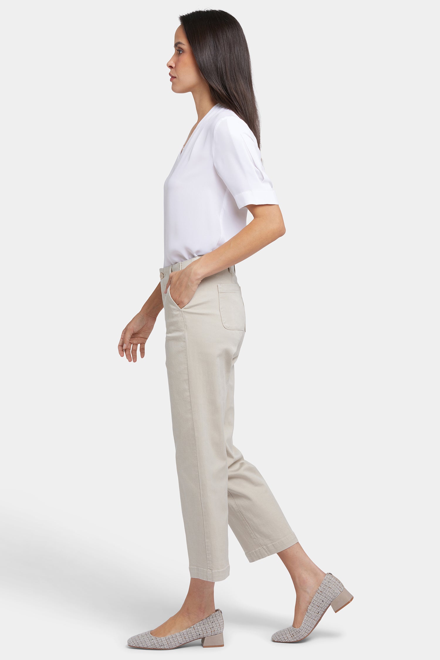 NYDJ Marilyn Straight Ankle Pants In Stretch Twill - Feather