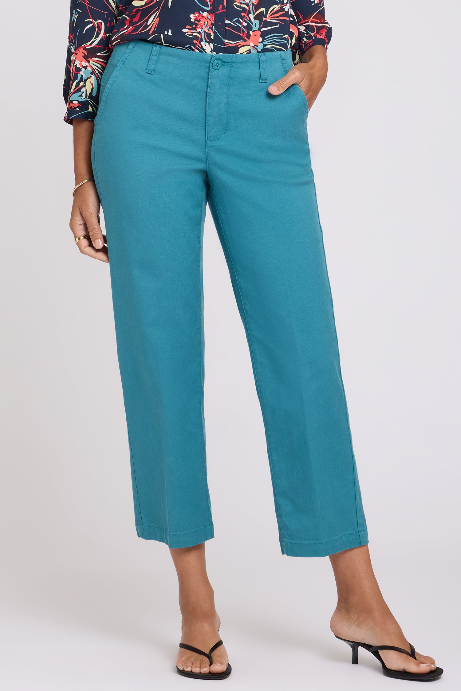 Marilyn Straight Ankle Pants In Stretch Twill - Harbor Blue Blue