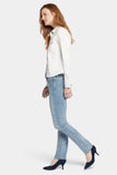 NYDJ Frayed Hem Jacket In Stretch Twill - Optic White