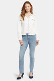 NYDJ Frayed Hem Jacket In Stretch Twill - Optic White