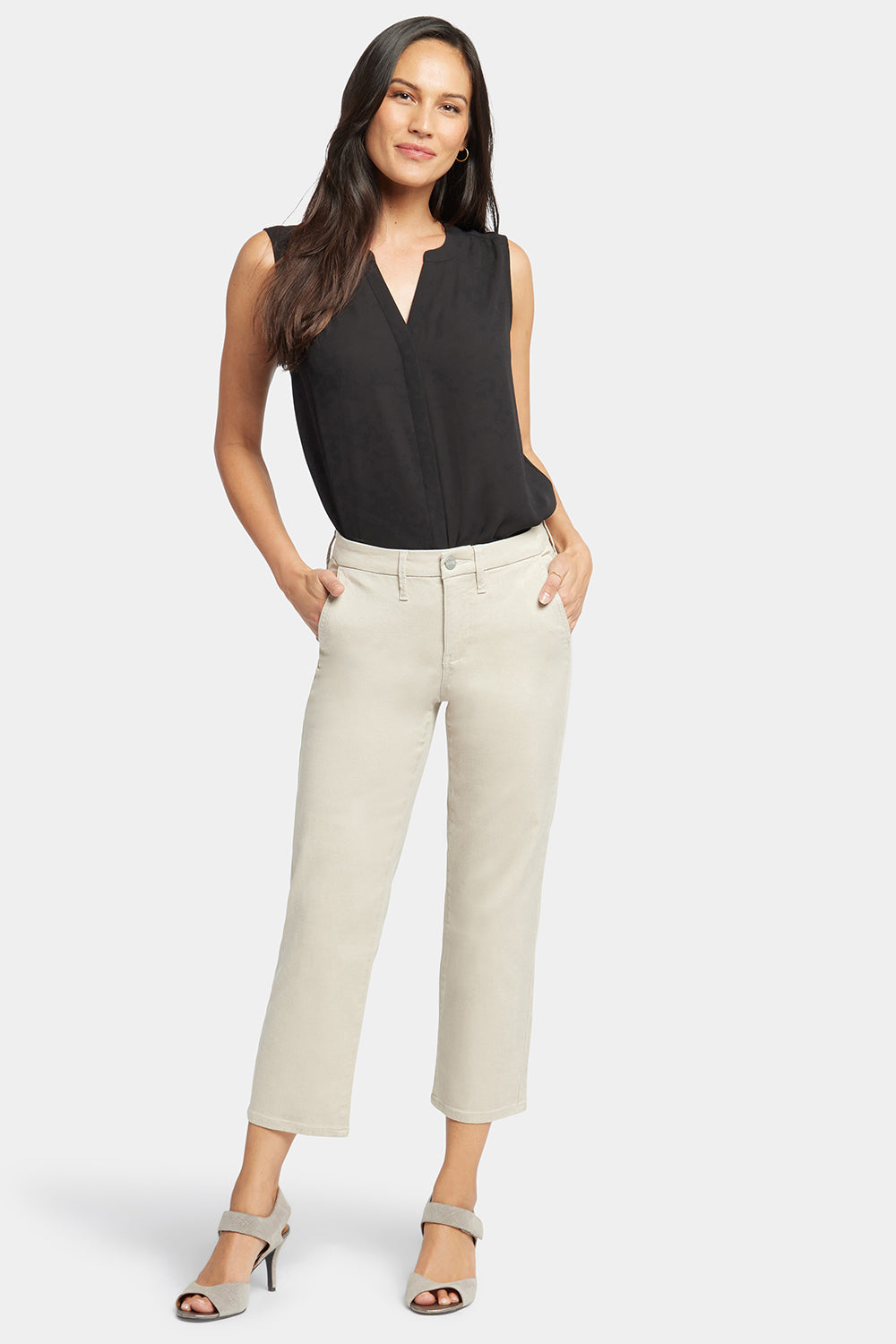 NYDJ Piper Trouser Pants In Stretch Twill - Feather