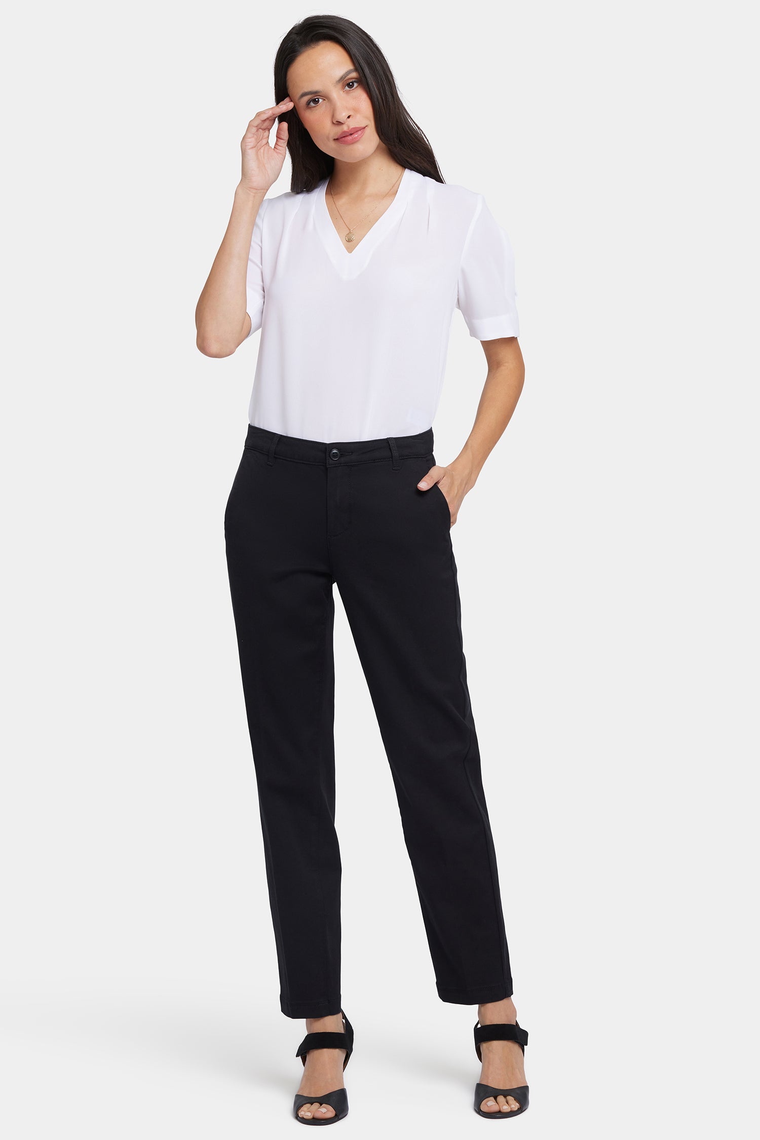 NYDJ Sadie Slim Pants In Stretch Twill - Black