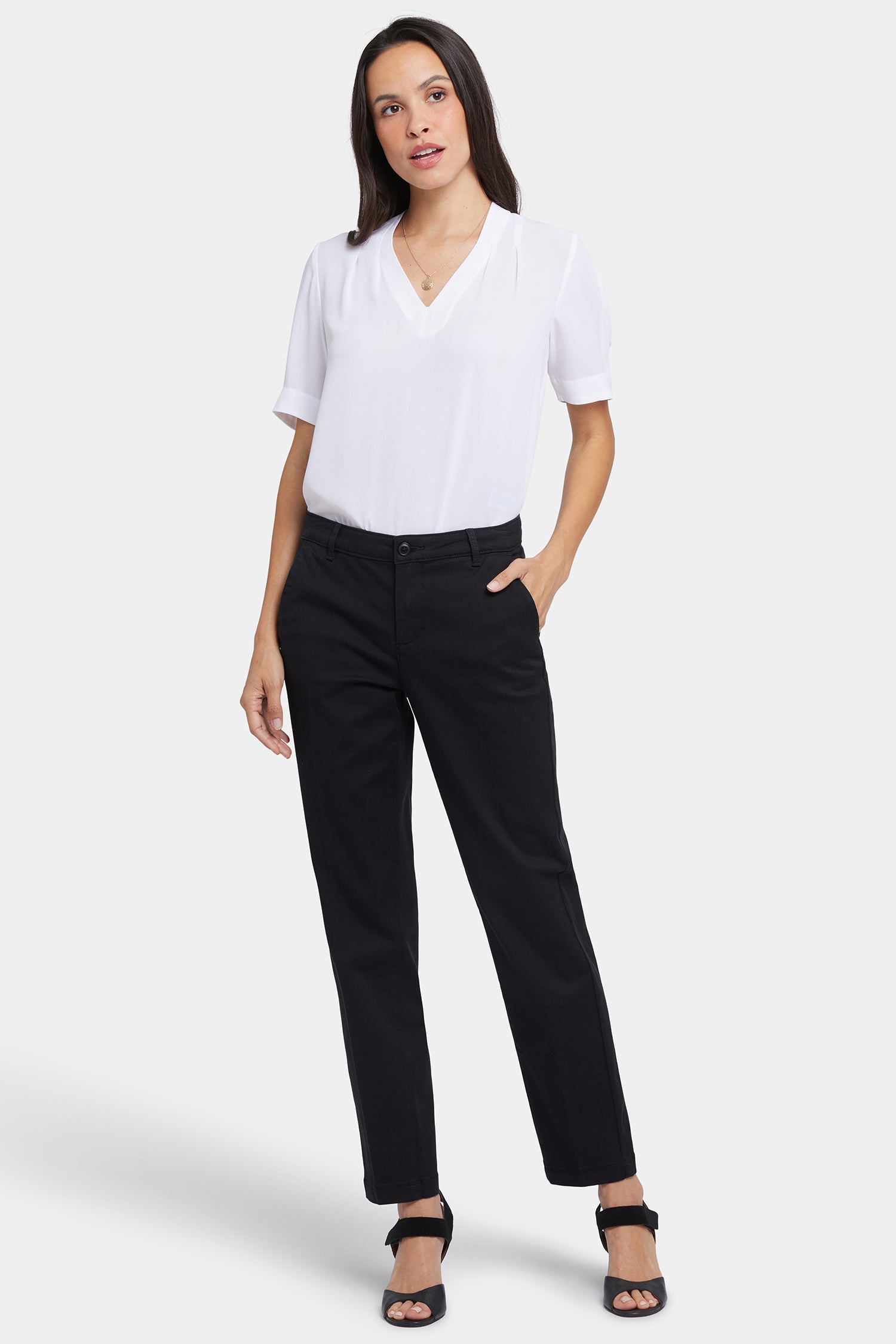 NYDJ Sadie Slim Pants In Stretch Twill - Black