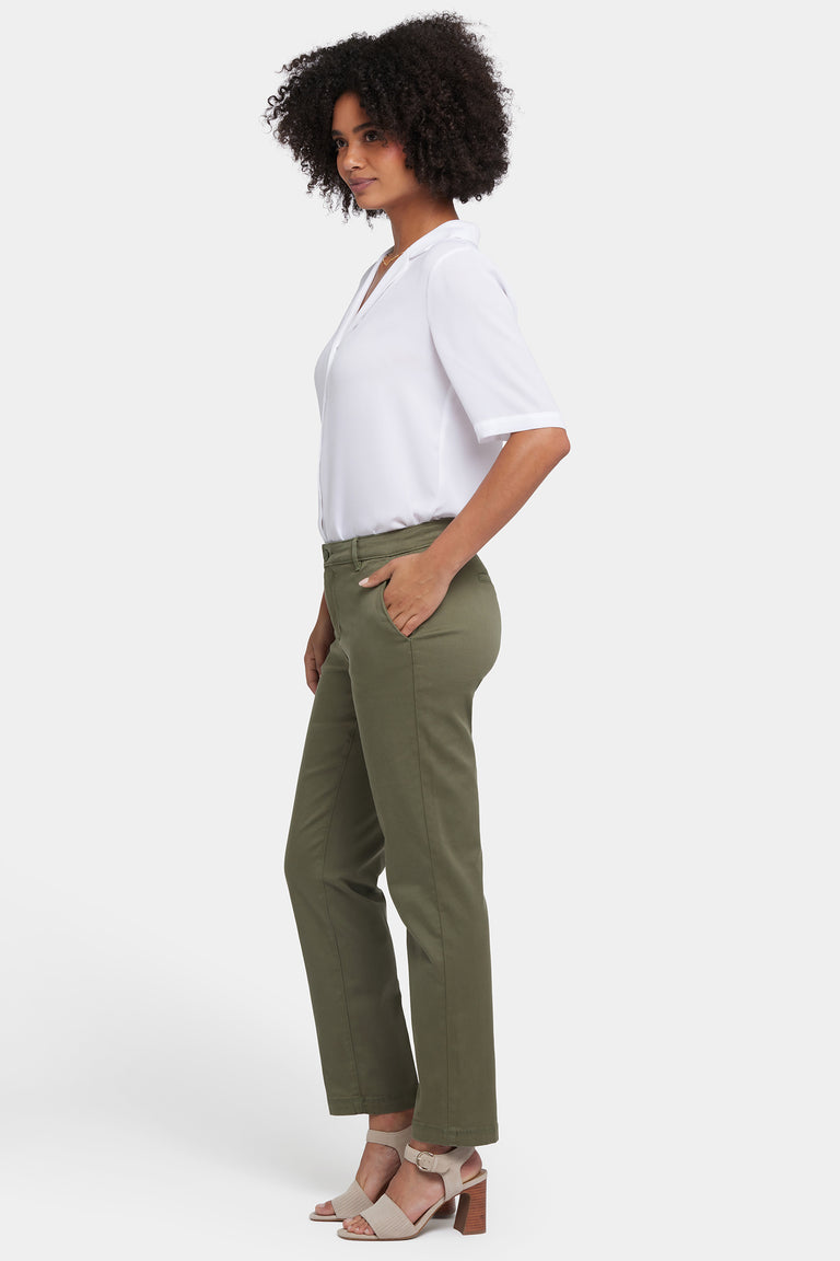 NYDJ Sadie Slim Pants In Stretch Twill - Avocado