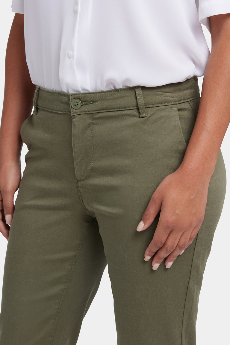 NYDJ Sadie Slim Pants In Stretch Twill - Avocado