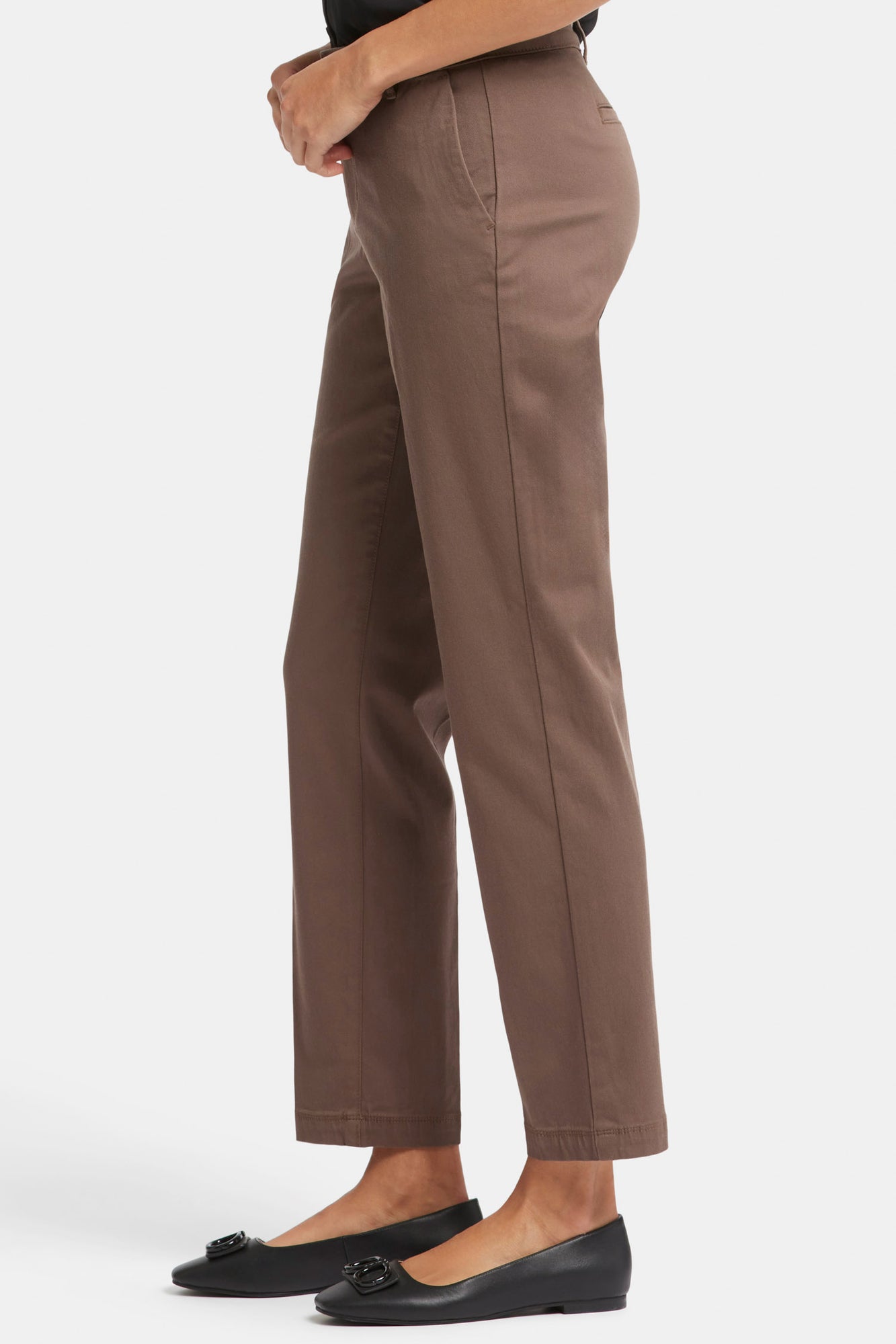 NYDJ Sadie Slim Pants In Stretch Twill - Dark Wood