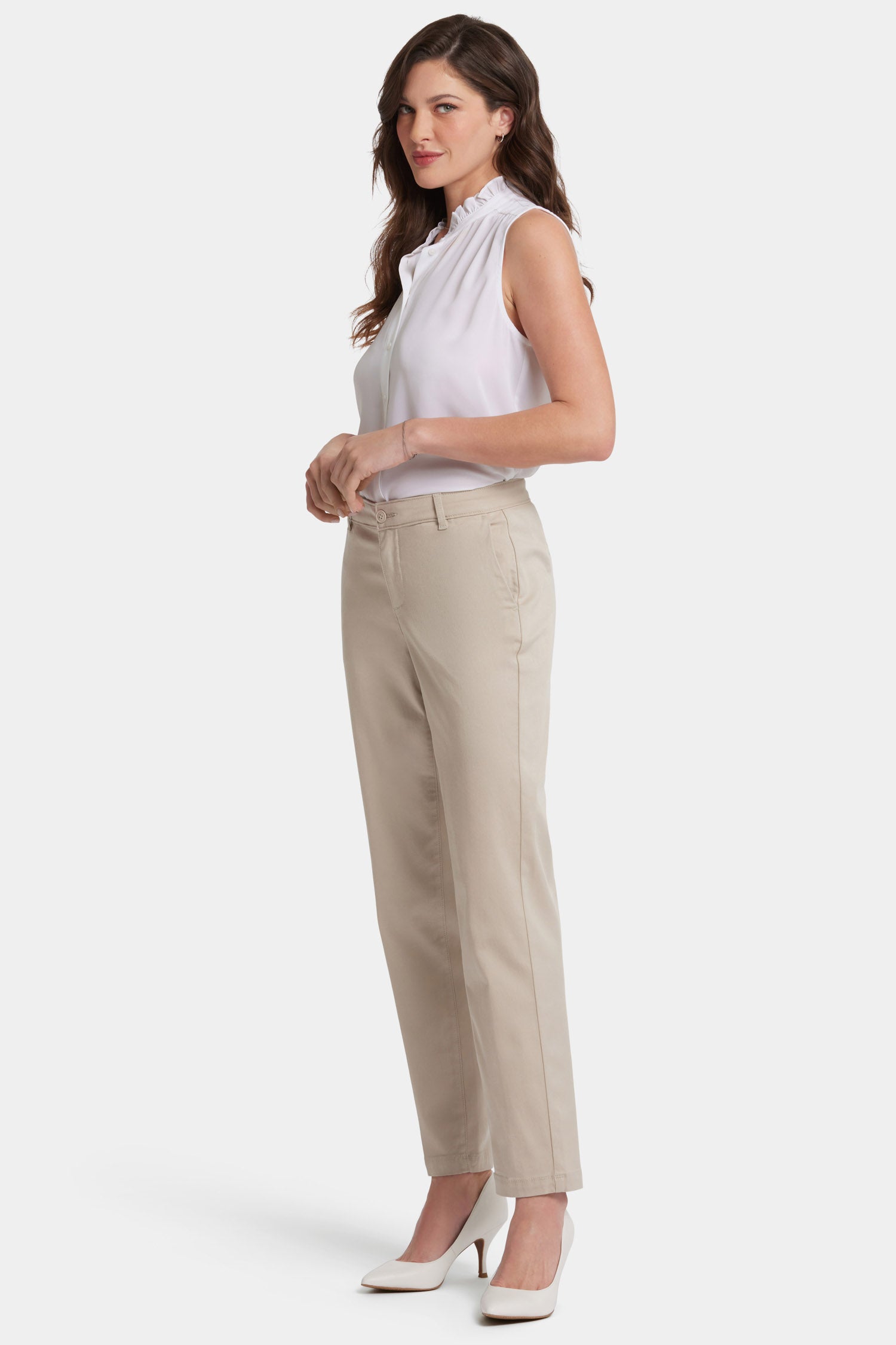 NYDJ Sadie Slim Pants In Stretch Twill - Feather