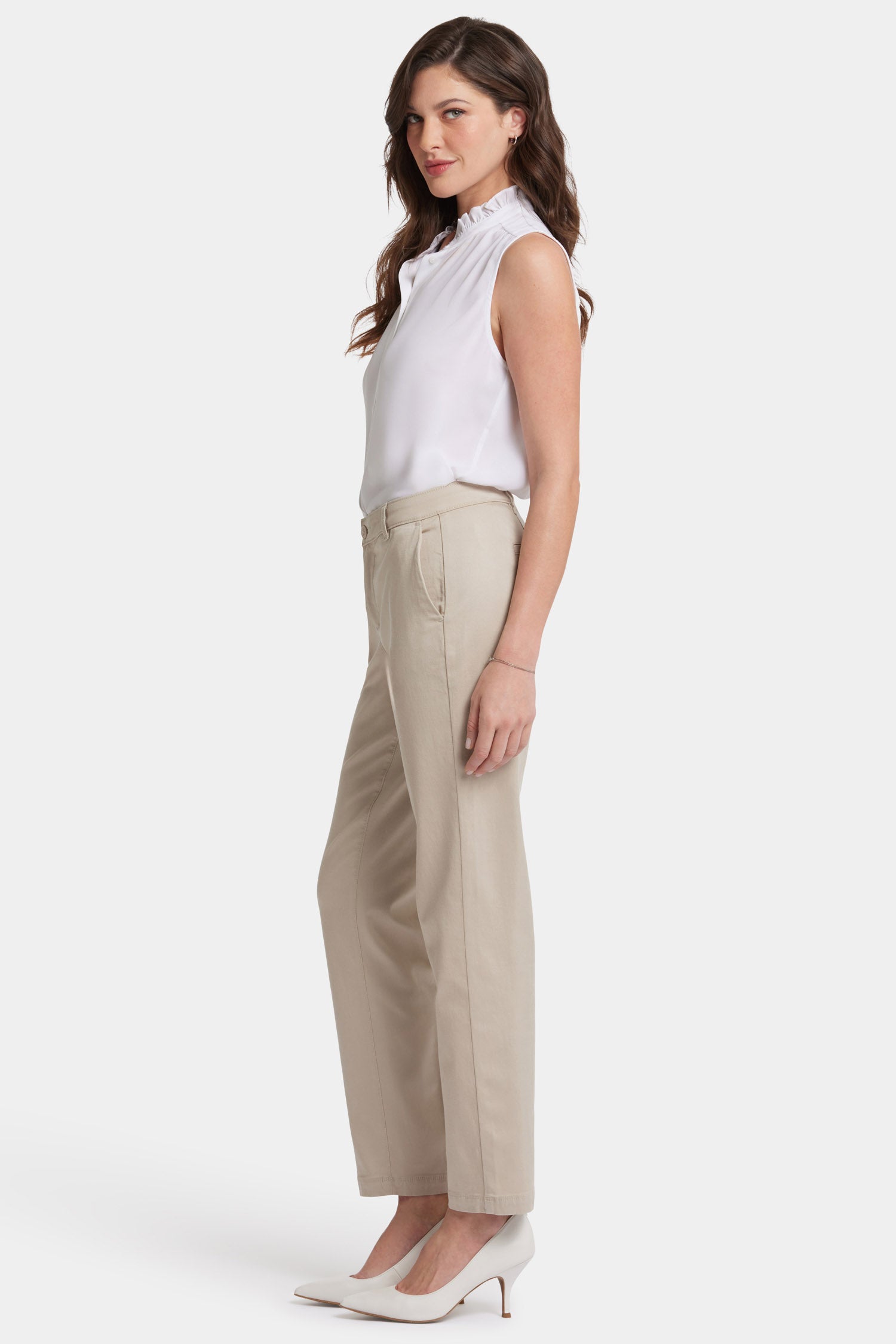 NYDJ Sadie Slim Pants In Stretch Twill - Feather