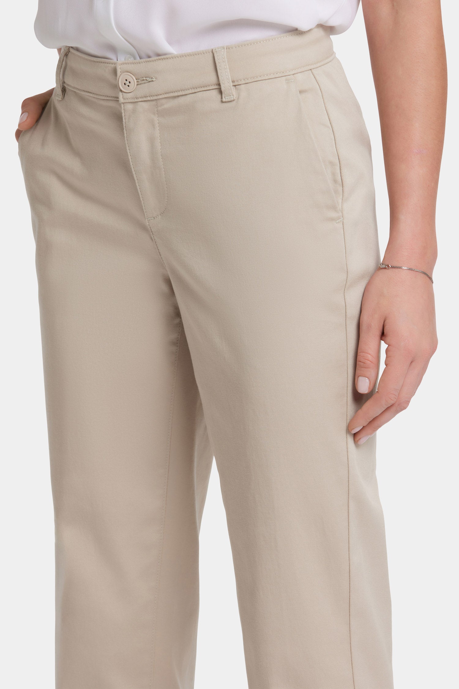 NYDJ Sadie Slim Pants In Stretch Twill - Feather
