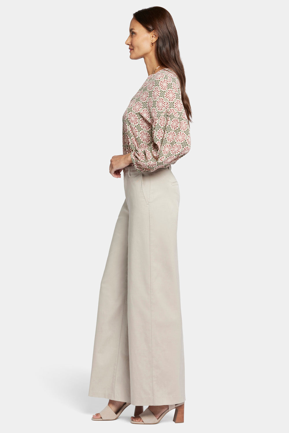 NYDJ Whitney Trouser Pants In Stretch Twill With High Rise - Feather