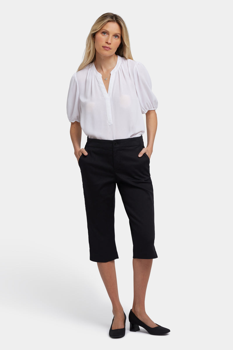 Payton Pedal Pushers In Stretch Twill - Black Black | NYDJ