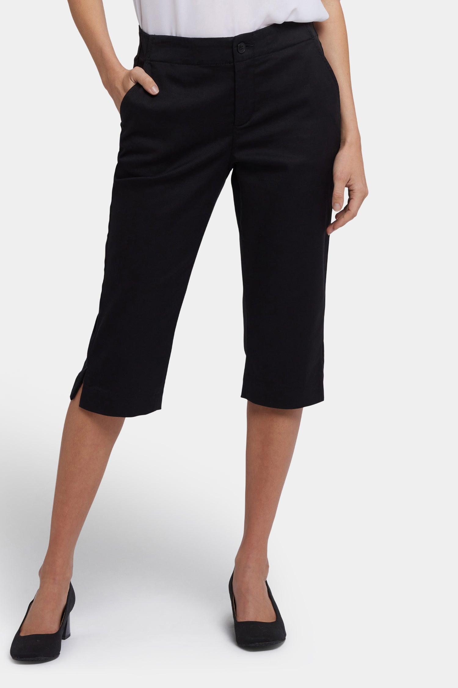Payton Pedal Pushers In Stretch Twill - Black Black | NYDJ