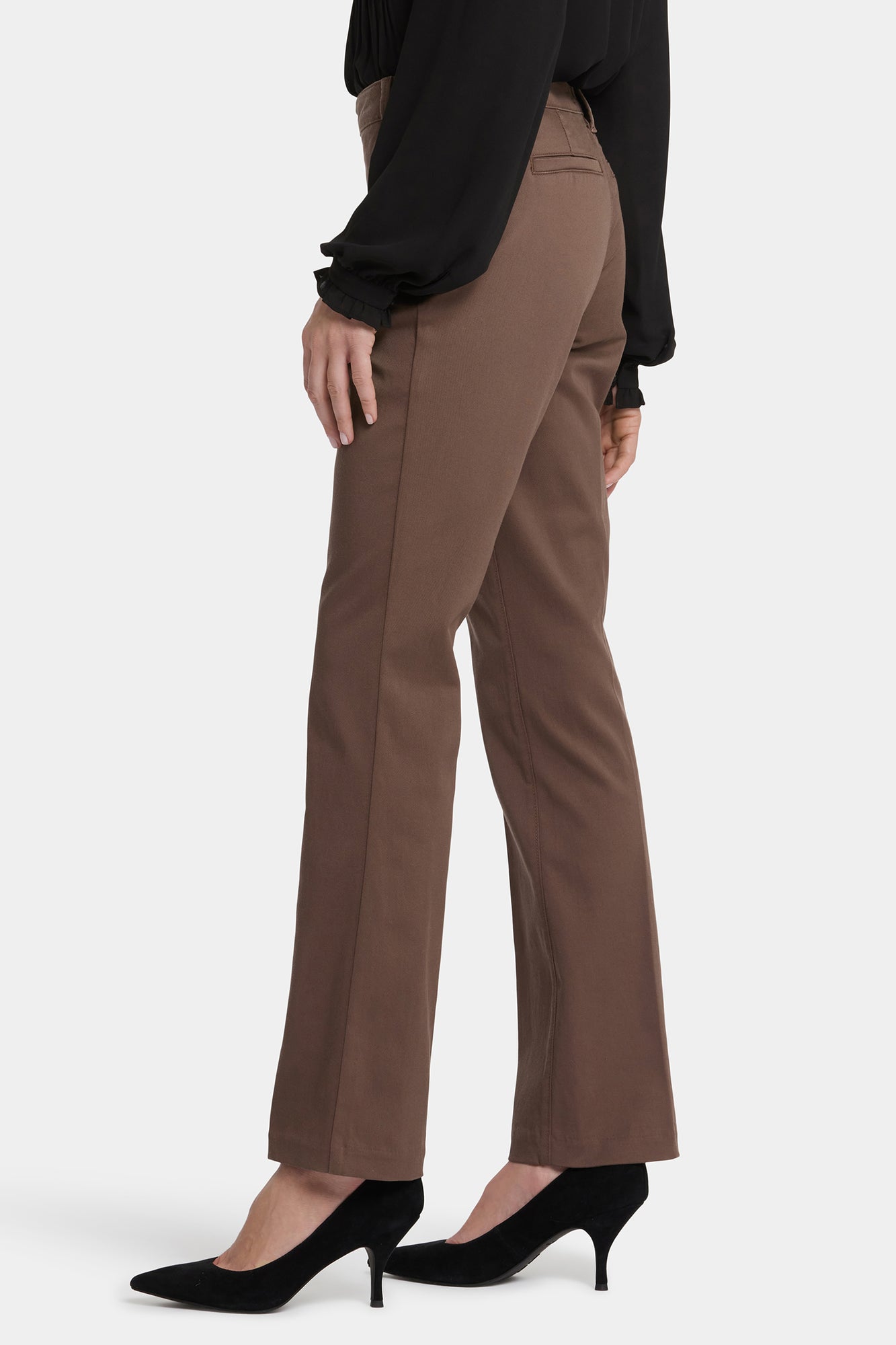 NYDJ Barbara Bootcut Trouser Pants In Stretch Twill - Dark Wood