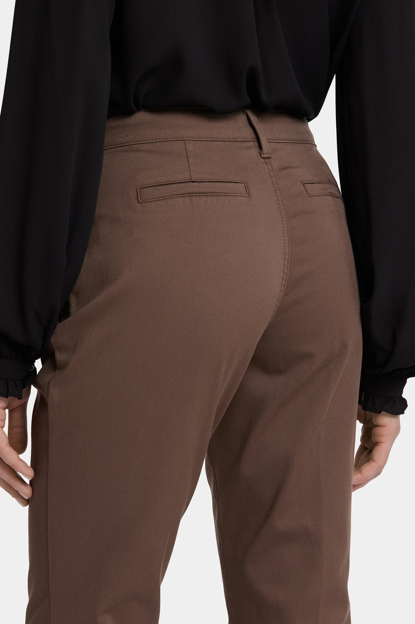 NYDJ Barbara Bootcut Trouser Pants In Stretch Twill - Dark Wood