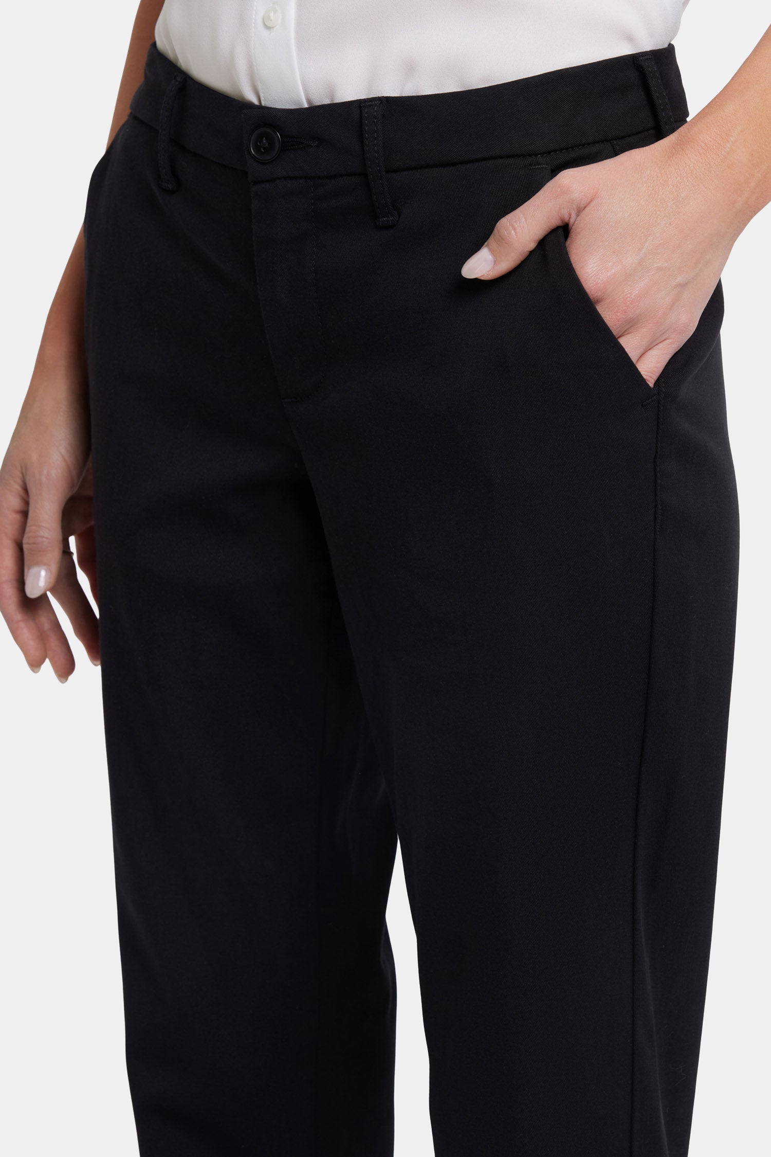 Sheri Slim Trouser Pants In Stretch Twill - Black Black | NYDJ