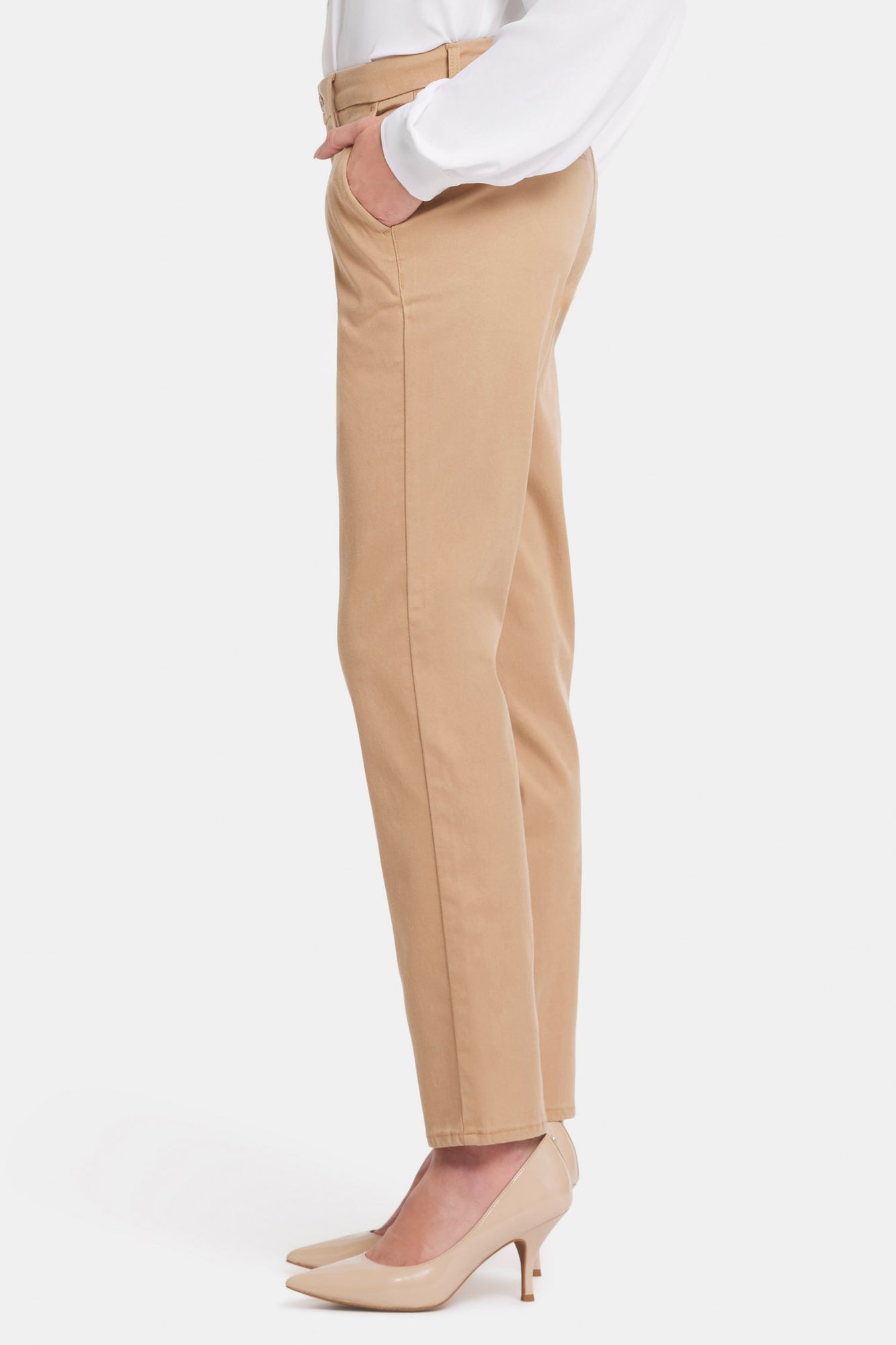 NYDJ Sheri Slim Trouser Pants In Stretch Twill - Sand Dune