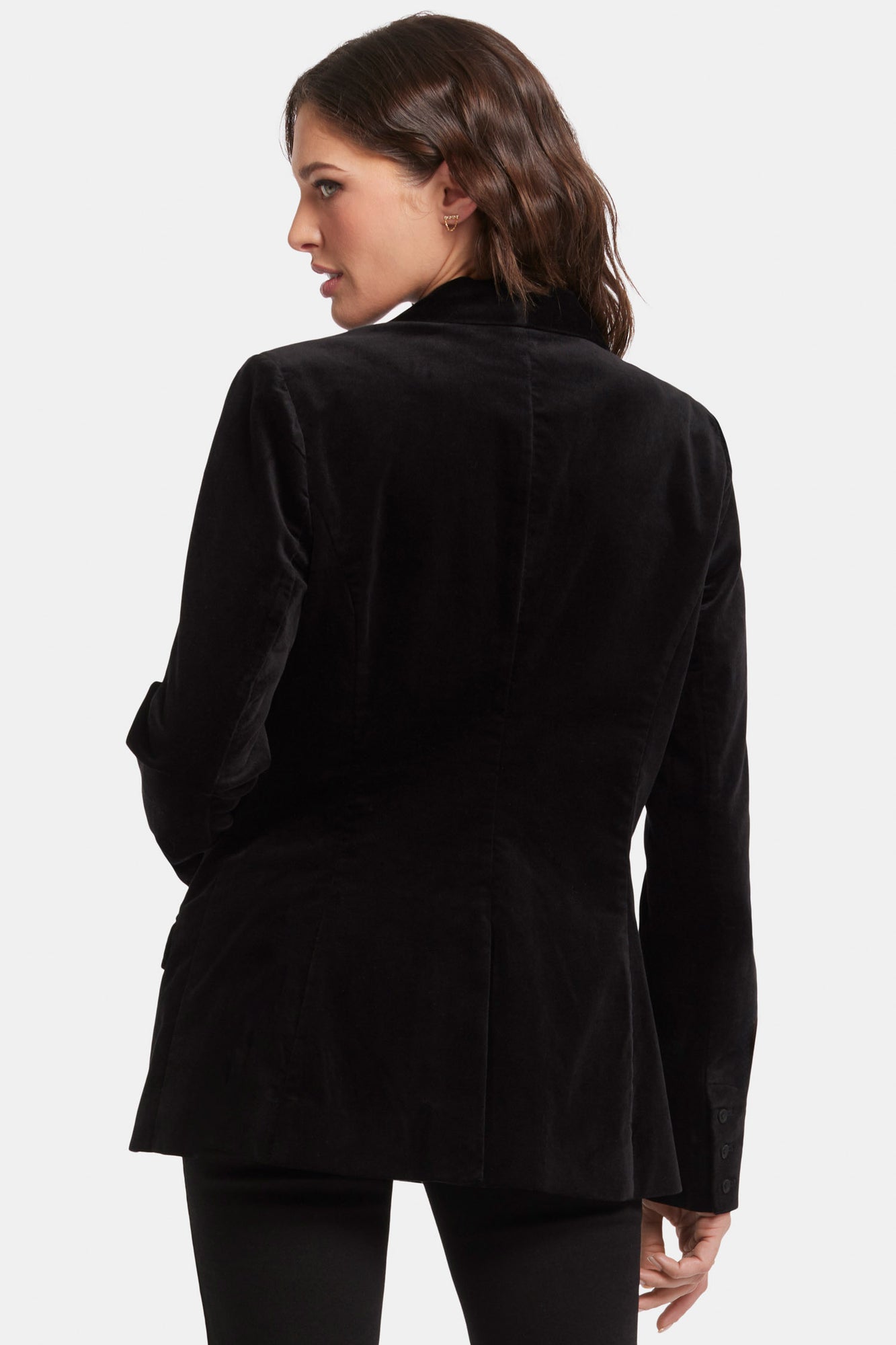 NYDJ Tuxedo Jacket In Velveteen - Black