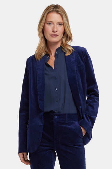 NYDJ Tuxedo Jacket In Velveteen - Dark Sapphire