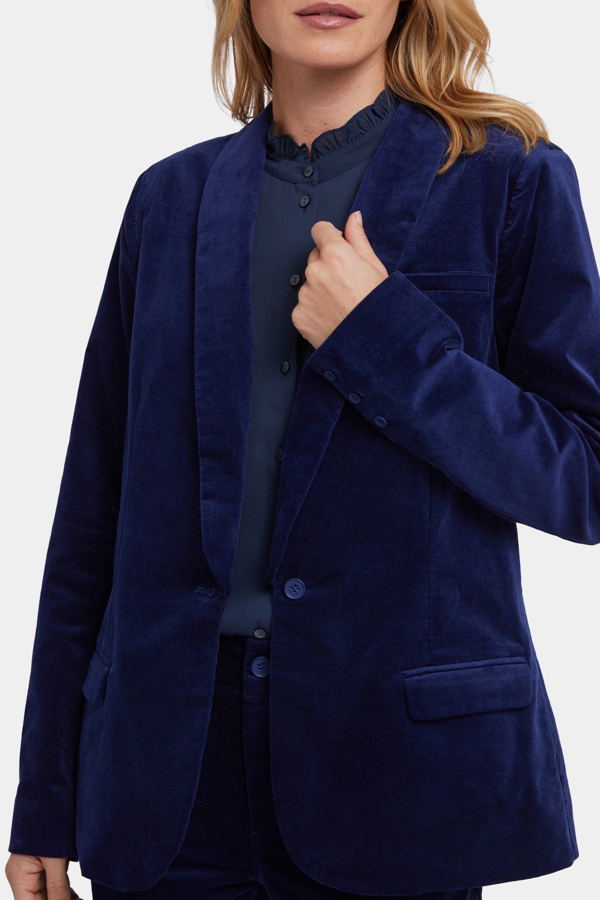 NYDJ Tuxedo Jacket In Velveteen - Dark Sapphire