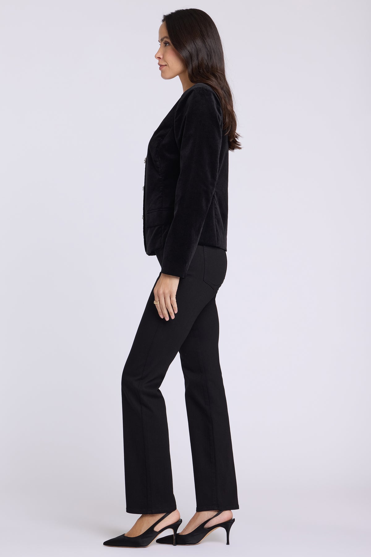 NYDJ Bethany Blazer In Velveteen - Black